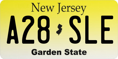 NJ license plate A28SLE