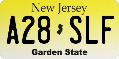 NJ license plate A28SLF