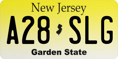 NJ license plate A28SLG