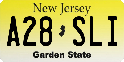 NJ license plate A28SLI