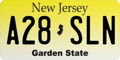 NJ license plate A28SLN