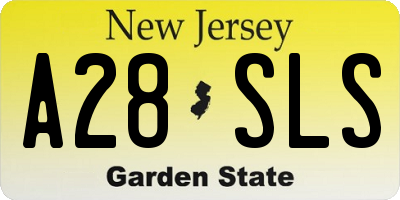 NJ license plate A28SLS