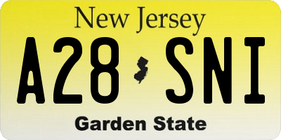 NJ license plate A28SNI