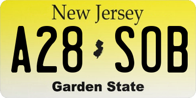 NJ license plate A28SOB
