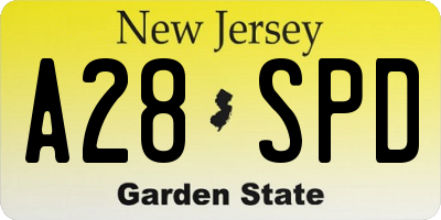 NJ license plate A28SPD