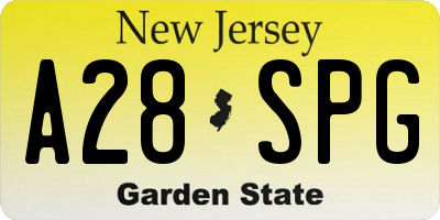 NJ license plate A28SPG