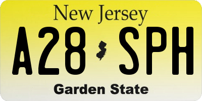 NJ license plate A28SPH
