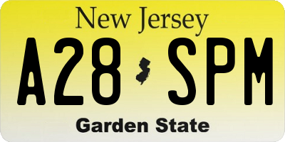 NJ license plate A28SPM