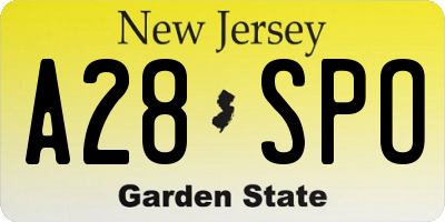 NJ license plate A28SPO