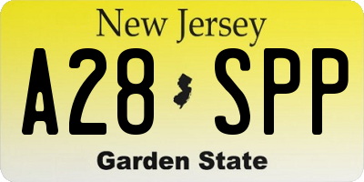 NJ license plate A28SPP
