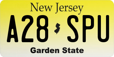 NJ license plate A28SPU