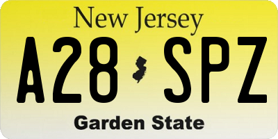 NJ license plate A28SPZ