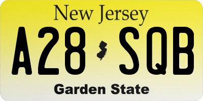NJ license plate A28SQB