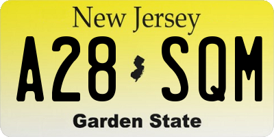 NJ license plate A28SQM