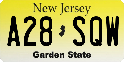 NJ license plate A28SQW