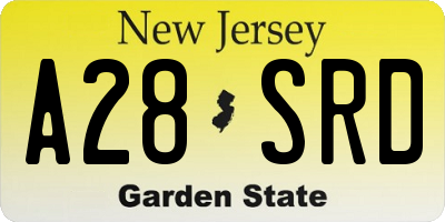 NJ license plate A28SRD