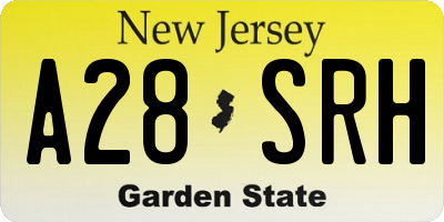 NJ license plate A28SRH