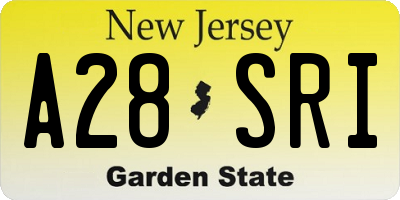 NJ license plate A28SRI
