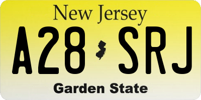 NJ license plate A28SRJ