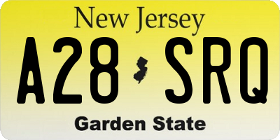 NJ license plate A28SRQ