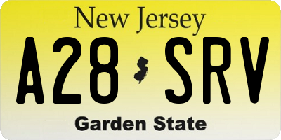 NJ license plate A28SRV