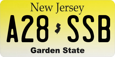 NJ license plate A28SSB