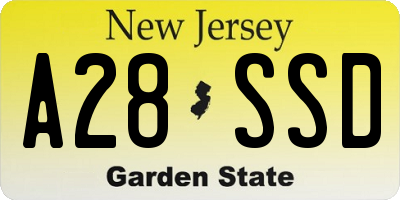 NJ license plate A28SSD