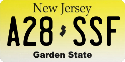 NJ license plate A28SSF