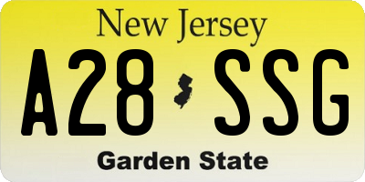 NJ license plate A28SSG