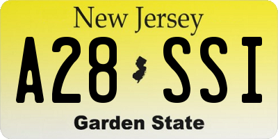 NJ license plate A28SSI