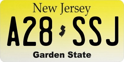 NJ license plate A28SSJ