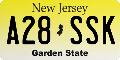NJ license plate A28SSK