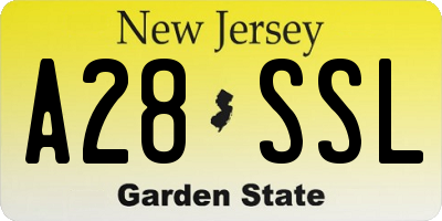 NJ license plate A28SSL
