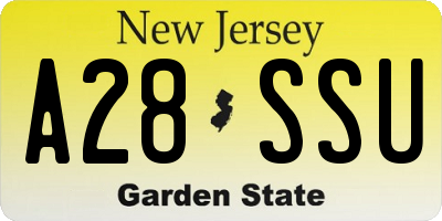 NJ license plate A28SSU