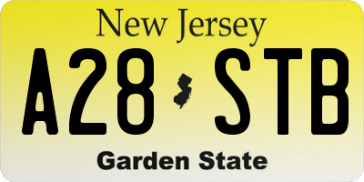 NJ license plate A28STB