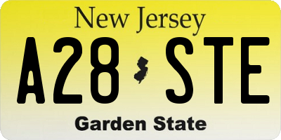 NJ license plate A28STE