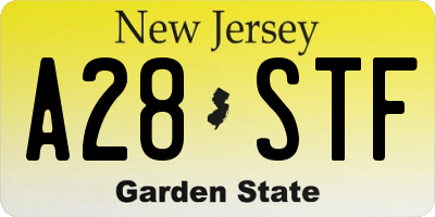 NJ license plate A28STF