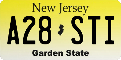 NJ license plate A28STI