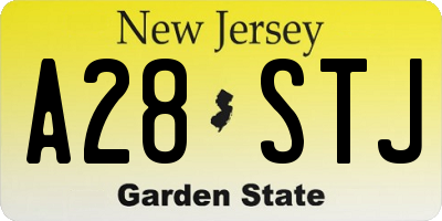 NJ license plate A28STJ