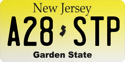NJ license plate A28STP