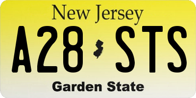 NJ license plate A28STS