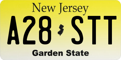 NJ license plate A28STT