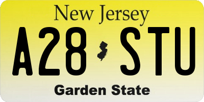 NJ license plate A28STU