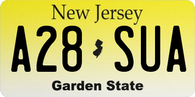 NJ license plate A28SUA