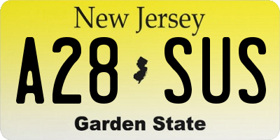 NJ license plate A28SUS