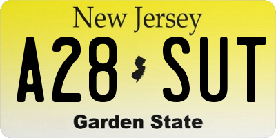 NJ license plate A28SUT