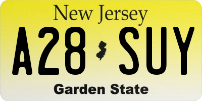 NJ license plate A28SUY