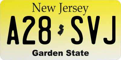 NJ license plate A28SVJ