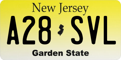 NJ license plate A28SVL