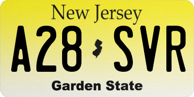 NJ license plate A28SVR